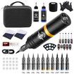 Wireless Tattoo Pen Kit with LED Screen Display and 10500 RPM Adjustable Stroke Professional Tattoo Machine Kit,Black And Gold