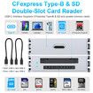 CFexpress Type B Card Reader and SD Card Reader, USB 3.2 Gen 2 10Gbps CFexpress Card Reader, CF Express Card Reader