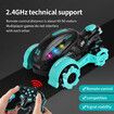 Remote Control Motorcycle, RC Dirt Bike with Light Music Drift RC Car Stunt Motorbike Gift for Kids,Blue