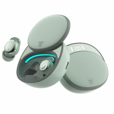Sleep Earbuds Side Sleepers Wireless Noise Blocking LED Display Music Dual Mode Black,Green