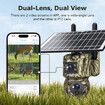 Camouflage 4G Solar Hunting Camera 6 Million Full Colour HD Wireless wifi Solar Surveillance Camera, Dual Lens Dual View, PIR Night Vision, Two-Way Audio