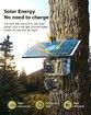 Camouflage 4G Solar Hunting Camera 6 Million Full Colour HD Wireless wifi Solar Surveillance Camera, Dual Lens Dual View, PIR Night Vision, Two-Way Audio