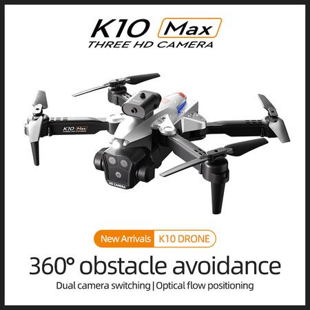 4K Drone Profesional Dual Camera Intelligent Optical Flow Localization GPS Four-way Obstacle Avoidance Remote Control Toy plane Color Silver