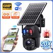 Solar-Powered 20X Zoom Dual Lens Security Camera with AI Human Detection, 50M Night Vision, IP66 Waterproof, 2-Way Audio for Indoor/Outdoor