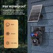 Solar-Powered 20X Zoom Dual Lens Security Camera with AI Human Detection, 50M Night Vision, IP66 Waterproof, 2-Way Audio for Indoor/Outdoor