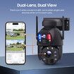 Solar-Powered 20X Zoom Dual Lens Security Camera with AI Human Detection, 50M Night Vision, IP66 Waterproof, 2-Way Audio for Indoor/Outdoor