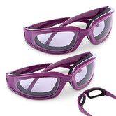 2Pcs Onion Goggles Tear Free Kitchen Eye Glasses Onion Cutting Goggles with Inside Sponge, Purple