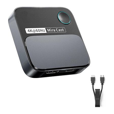 4K 60Hz HDMI Wireless Display Dongle Adapter, 4K 5G Instant Streaming Adapter for iOS, MacOS, Android, Windows, Compatible Miracast, Airplay, DLNA