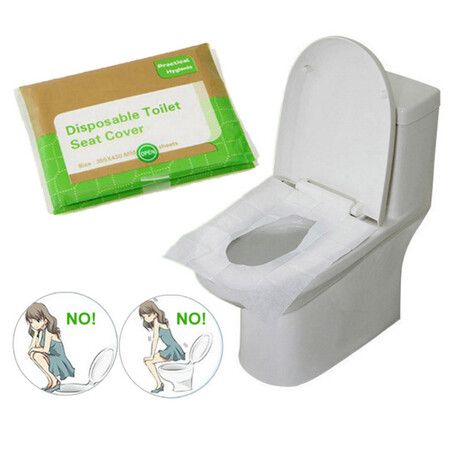 Toilet Seat Covers Disposable, 50pcs Flushable Travel Disposable Toilet Seat Covers for Men Women Kids Potty Training