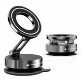 Vacuum Magnetic Phone Holder Suction Magnetic 360 Degree Adjustable Car Phone Holder,Cell Phone Holders with Adhesive Paper(Black)