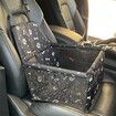 Black Footprint Pattern Pet Single Car Mat Dog & Cat Safety Seat Backseat Bed, Anti-Dirty & Waterproof Perfect for Travel