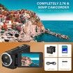 Video Camera Camcorder,QHD 2.7K Camcorder 50MP 16X Digital Video Camera,2.8In 270 Degree Rotation Screen Vlogging Camera with 32GB Card and Two Batteries