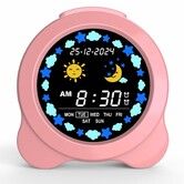 Kids Alarm Clock Sun Moon LED Display With Day Date Childrens Sleep Trainer  Night Light Sleep Sounds Bedroom  Wake Up  Kids Birthday Gift