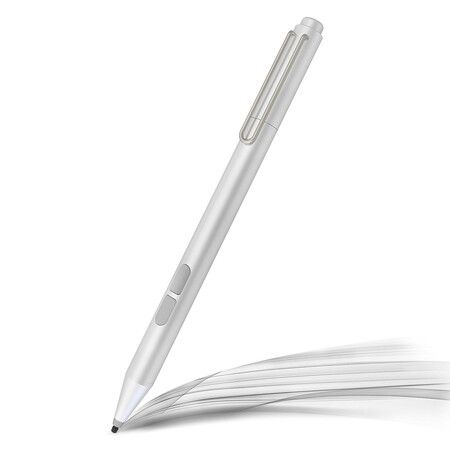 Stylus Pen for Surface Pro 11/10/ 9/8/X/7+/6/5/4/3/Surface 3, Surface Go 3/2/1, Surface Laptop/Studio/Book 4/3/2/1 with Palm Rejection, Smooth Writing, Silver