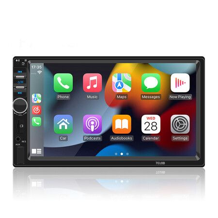 Double Din Car Radio with Wireless Apple CarPlay and Android Auto, Bluetooth 5.3 Car Play, Mirror Link, 7 inch HD Screen, AM, FM Car Stereo
