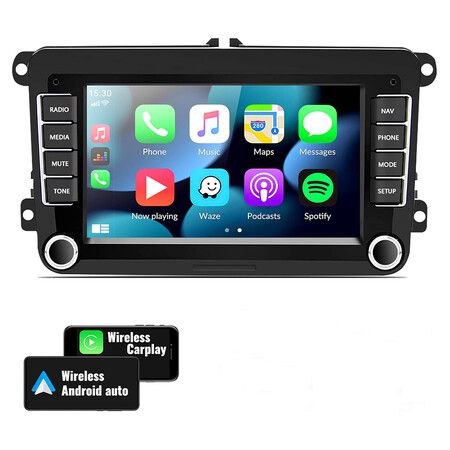 Android Car Stereo for VW Volkswagen Seat Golf Passat Jetta Beetle Tiguan Touran EOS 7 inch Double Din Touchscreen Bluetooth Radio with Apple Android