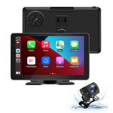 Wireless Carplay Screen for Car 4K Dash Cam, 9 inch Portable Apple Carplay and Android Auto Car Stereo, with 1080p Backup Camera