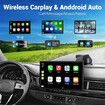Wireless Carplay Screen for Car 4K Dash Cam, 9 inch Portable Apple Carplay and Android Auto Car Stereo, with 1080p Backup Camera