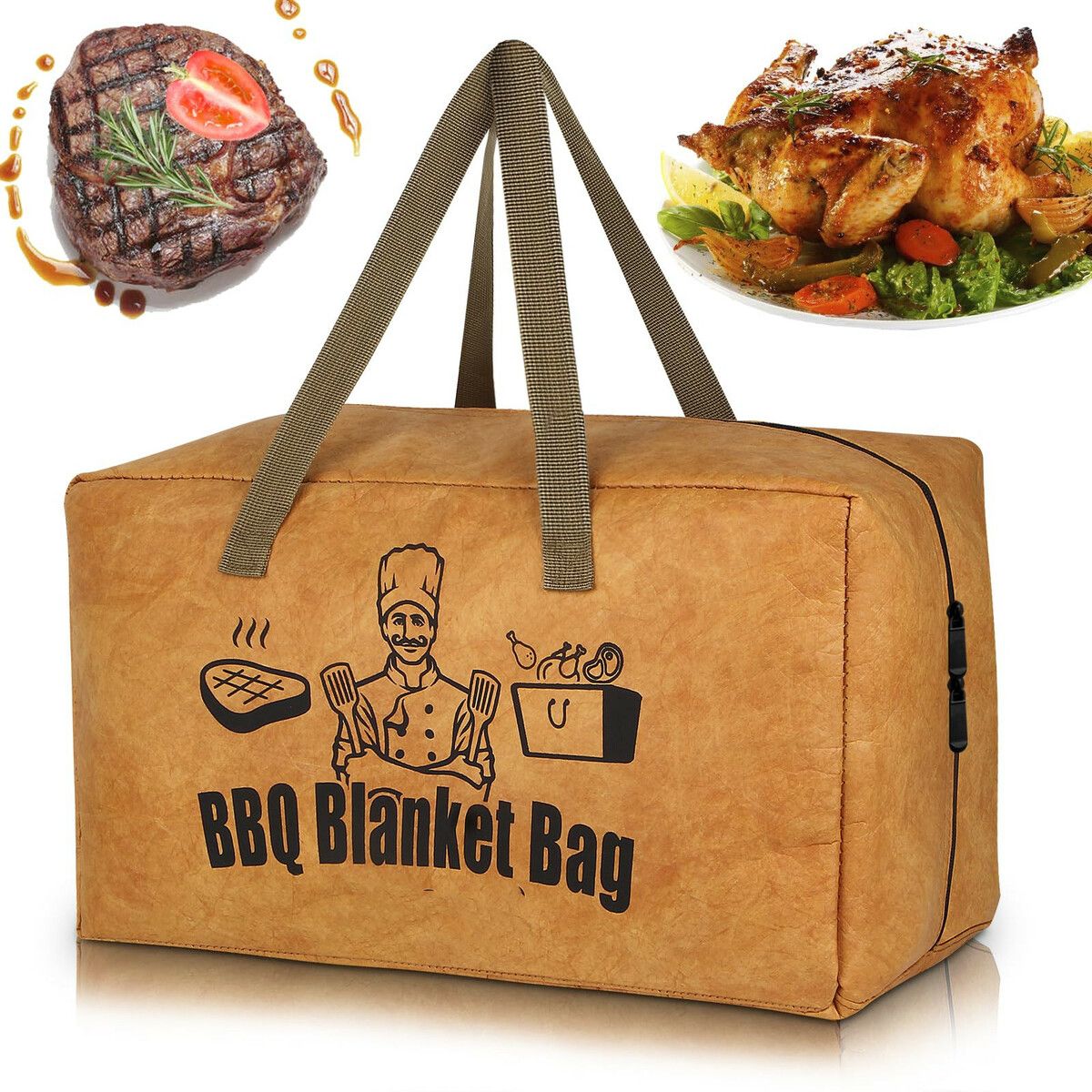 BBQ Blanket for Resting Meat,Insulated Brisket Resting Blanket for Smoking with Handle Strap & Wide Mouth for Pork Shoulders Turkeys Picnic BBQ Party