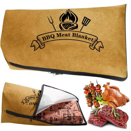 BBQ Blanket for Resting Meat Reusable Reat Insulated Resting Bag with Wide Mouth for Large Brisket/Pork Shoulders/Turkeys