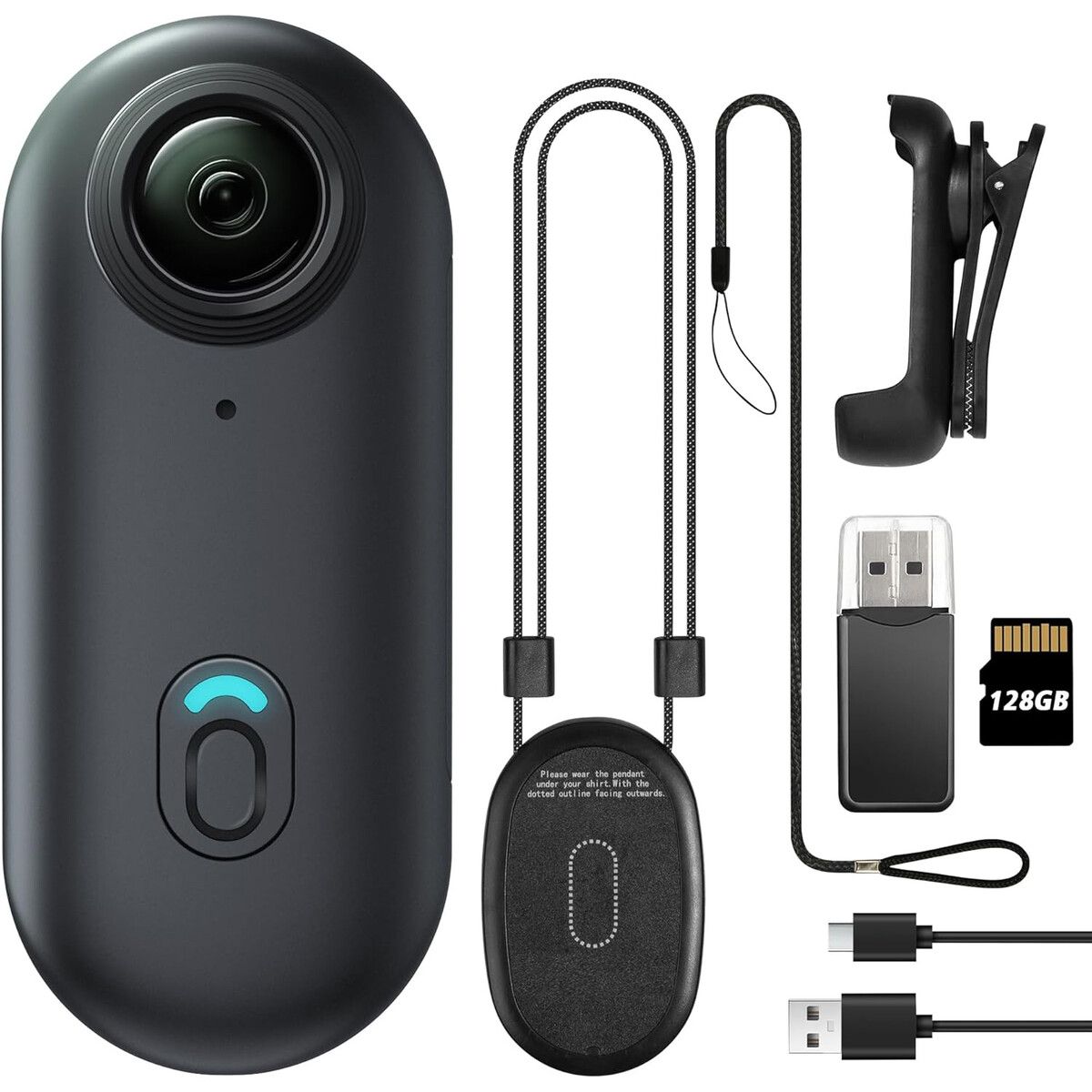 128GB FHD 1080P Mini Body Camera,Wearable Action Body Cam,Thumb Size Hands Free Recording Body Worn Camera,Premium Portable Camcorder (Black)
