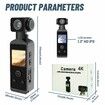 4K HD Action Camera with 1.3 Inch CMOS Sensor Mini Video Audio Pocket Cam 270 Degree Rotation Camera with 32GB Waterproof Case, Motorcycle Mount