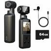 4K Body Camera 64GB with External Microphone,Mini Video Audio Pocket Cam 270 Degree Rotation Camera for Outdoor Sport,Bike,Travel,Police Law Enforcement