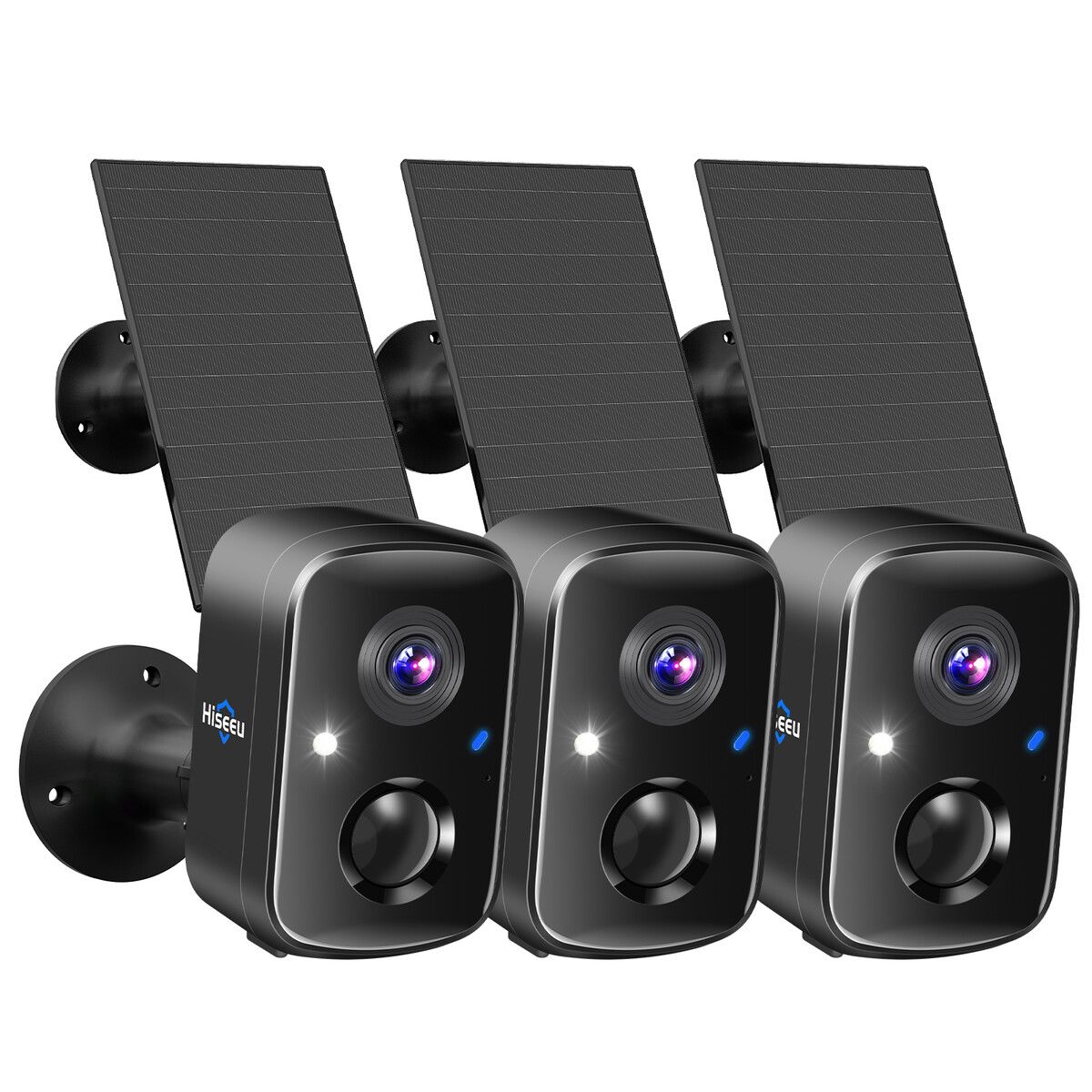 Solar Security Cameras Wireless Outdoor,Battery Powered 3K 4MP Surveillance Indoor WiFi Smart Cameras,Motion Detection,Night Vision,2 Way Audio (3Pack)