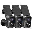 Solar Security Cameras Wireless Outdoor,Battery Powered 3K 4MP Surveillance Indoor WiFi Smart Cameras,Motion Detection,Night Vision,2 Way Audio (3Pack)
