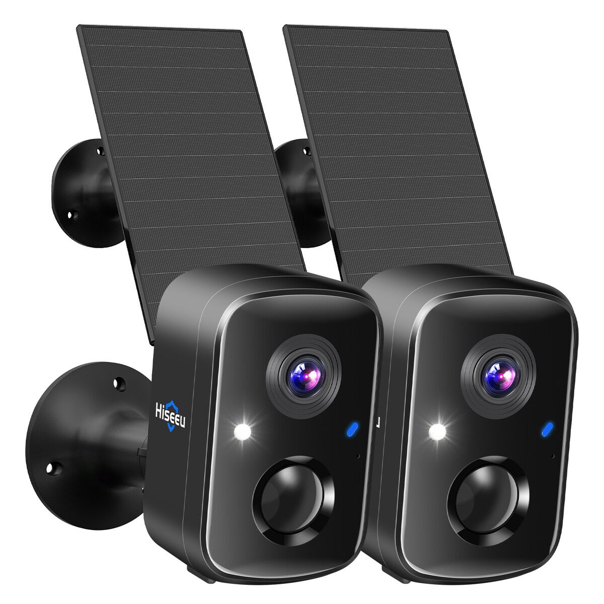 Solar Security Cameras Wireless Outdoor,Battery Powered 3K 4MP Surveillance Indoor WiFi Smart Cameras,Motion Detection,Night Vision,2 Way Audio (2Pack)