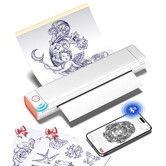 Phomemo M08F Wireless Tattoo Transfer Stencil Printer,Thermal Tattoo Machine with 10pcs Free Stencil Paper,Compatible with Smartphone PC White