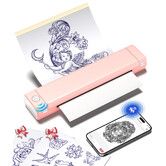 Phomemo M08F Wireless Tattoo Transfer Stencil Printer,Thermal Tattoo Machine with 10pcs Free Stencil Paper,Compatible with Smartphone PC Pink