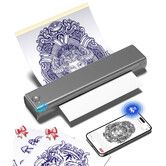 Phomemo M08F Wireless Tattoo Transfer Stencil Printer,Thermal Tattoo Machine with 10pcs Free Stencil Paper,Compatible with Smartphone PC Grey
