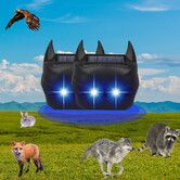 2 Pack Solar Nocturnal Animal Repeller with Flashing Light, Effective Coyote Deterrent for Yard, Farm and Garden