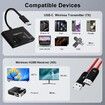 Wireless HDMI Transmitter and Receiver, USB C Wireless HDMI Extender Plug and Play, Support Long Range and 5GHz for Streaming Video Audio from Laptop PC to Projector