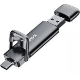 SSK 512GB Dual USB C Flash Drive,2-in-1 Type C+ USB A 3.2 Gen2 Solid State Thumb Drive,Speed Up to 550MB/s Memory Stick Data Storage