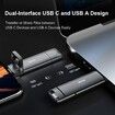 SSK 128GB Dual USB C Flash Drive,2-in-1 Type C+ USB A 3.2 Gen2 Solid State Thumb Drive,Speed Up to 550MB/s Memory Stick Data Storage