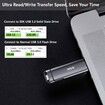 SSK 128GB Dual USB C Flash Drive,2-in-1 Type C+ USB A 3.2 Gen2 Solid State Thumb Drive,Speed Up to 550MB/s Memory Stick Data Storage