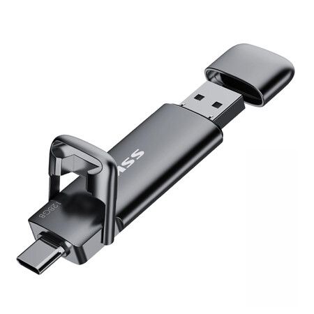 SSK 128GB Dual USB C Flash Drive,2-in-1 Type C+ USB A 3.2 Gen2 Solid State Thumb Drive,Speed Up to 550MB/s Memory Stick Data Storage