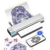 Phomemo M08F Wireless Tattoo Transfer Stencil Printer,Thermal Tattoo Machine with 10pcs Free Stencil Paper,Compatible with Smartphone PC Silver