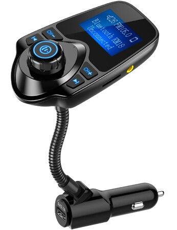 Car Bluetooth Fm Transmitter Flexible Gooseneck Handsfree Call Wireless Music Stereo Audio Player Radio Adapter Car Kit Usb Phone Charger TF Sd Card
