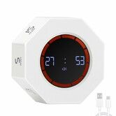 Rechargeable Visual Timer 8 Angle Auto Rotating Screen with Gravity Sensor Digital Timers for Classroom Small Kitchen Timers for Cooking Work Study,White