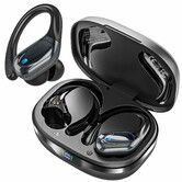 Wireless Earbuds Bluetooth Headphones 80hrs Playback Ear Buds Power Display with Noise Canceling Mic Headsets for Sports/Workout/Running Black