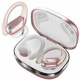 Wireless Earbuds Bluetooth Headphones 80hrs Playback Ear Buds Power Display with Noise Canceling Mic Headsets for Sports/Workout/Running Rose Gold