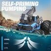Remote Control Monster Truck All Terrain 4WD Amphibious RC Car and Boat with Water Spray Shooting Waterproof Toy Gift for Kids, Blue