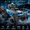 Remote Control Monster Truck All Terrain 4WD Amphibious RC Car and Boat with Water Spray Shooting Waterproof Toy Gift for Kids, Blue
