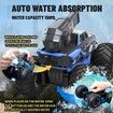 Remote Control Monster Truck All Terrain 4WD Amphibious RC Car and Boat with Water Spray Shooting Waterproof Toy Gift for Kids, Blue