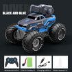 Remote Control Monster Truck All Terrain 4WD Amphibious RC Car and Boat with Water Spray Shooting Waterproof Toy Gift for Kids, Blue
