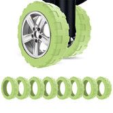 8Pcs Luggage Compartment Wheel Protection Cover,Shock Proof Carry on Luggage Wheels Cover,Wear Resistant and Noise Reducing, Green