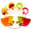 4PC Colorful Table Bowls Clip on Dip Holders,For Tomato Sauce,Salt,Vinegar,Sugar,Spices Party Ware